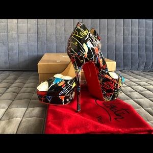 Christian Louboutin Fetish Peep 150 Loubitag Pump